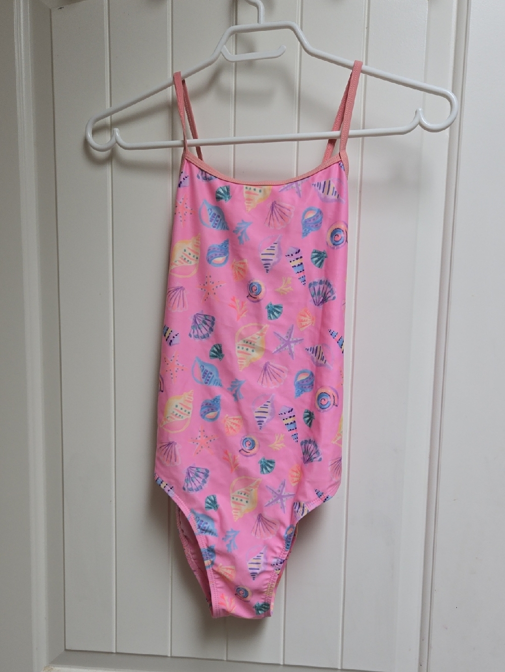 George XL Kids Girls' Pink Seashell One-Piece Swimsuit